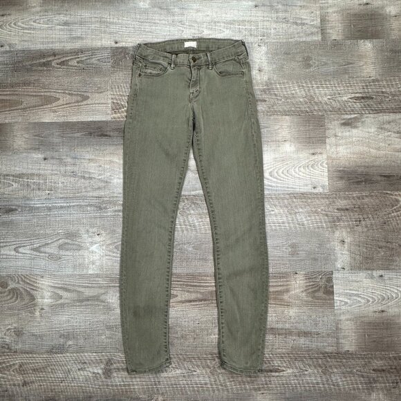 Mother Women's Size 26 x 29" The Looker Pop Skinny Jeans Green/Gray Low Rise - Picture 3 of 14